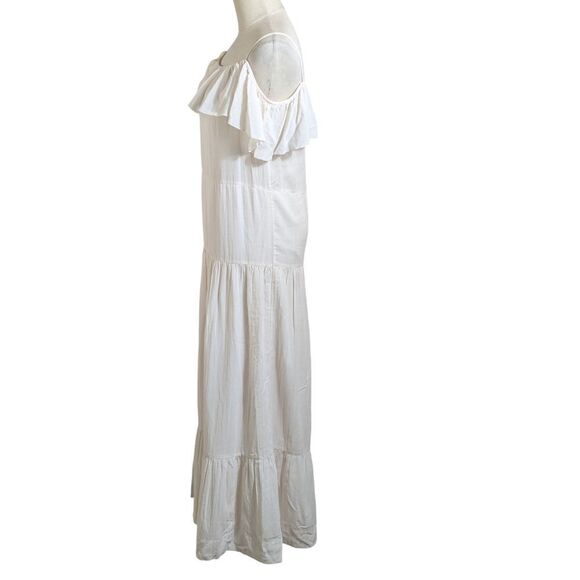 IRO White Ruffle Colorblock Maxi Dress - Picture 3 of 5